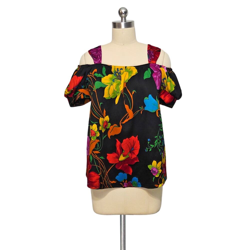 Flirty floral VA VA Vava Joy Han Floral Cold Shoulder Top Shirt XS